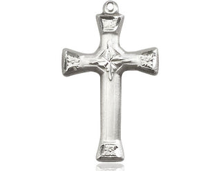 Sterling Silver Cross Medal Engraved Catholic Saint Jewelry