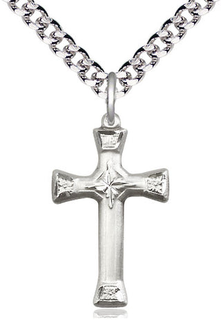 Sterling Silver Cross Medal Catholic Jewelry Engraved Catholic Saint Jewelry