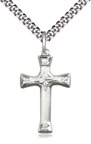 Sterling Silver Cross Medal Catholic Jewelry Engraved Catholic Saint Jewelry