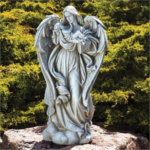 25.25-Inch Angel With Baby Garden Statue - View 2