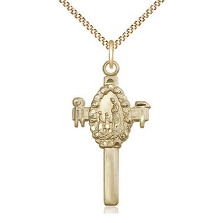 14kt Gold Filled Cross Medal Catholic Jewelry