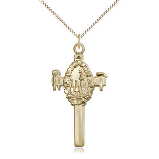 14kt Gold Filled Cross Medal Catholic Jewelry