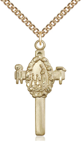 14kt Gold Filled Cross Medal Catholic Jewelry
