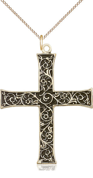 14kt Gold Filled Cross Medal Catholic Jewelry