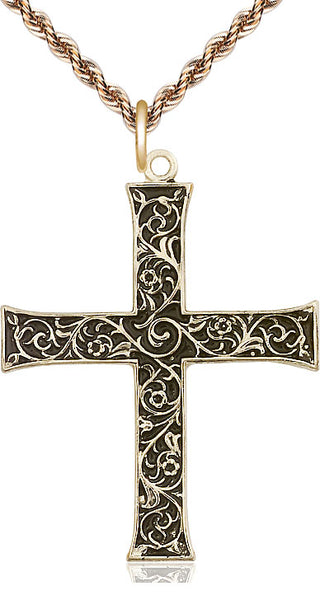14kt Gold Filled Cross Medal Catholic Jewelry
