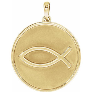 14K Yellow 20.3x18.4 mm Ichthus (Fish) Pendant