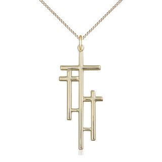 14kt Gold Filled Cross Medal Catholic Jewelry
