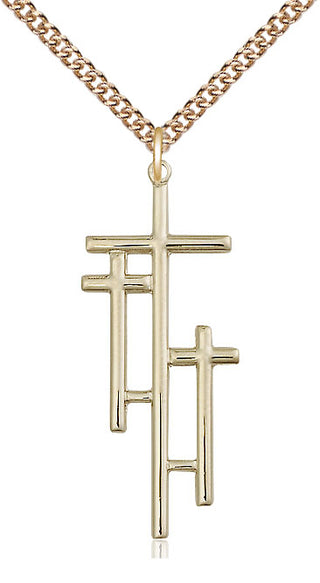 14kt Gold Filled Cross Medal Catholic Jewelry
