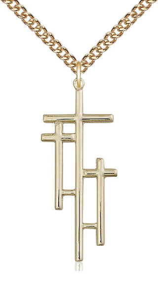 14kt Gold Filled Cross Medal Catholic Jewelry