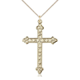 14kt Gold Filled Heart Cross Medal Catholic Jewelry Engraved Catholic Saint Jewelry