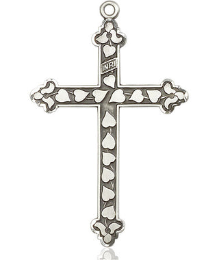 Pewter Heart Cross Medal Engraved Catholic Saint Jewelry