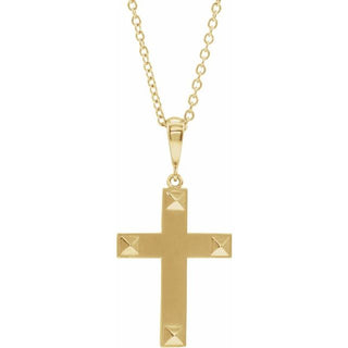 14K Yellow Cross 18" Necklace