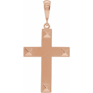 14K Rose Cross Pendant