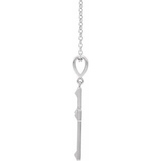 14K White Cross 18" Necklace