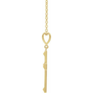 14K Yellow Cross 18" Necklace