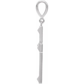 14K White Cross Pendant