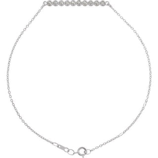 Sterling Silver 1/8 CTW Natural Diamond Bar 6 1/2-7 1/2" Bracelet