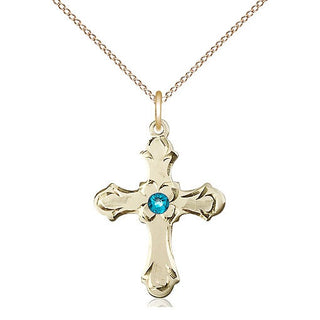 14kt Gold Filled Cross | 3mm Zircon Swarovski stone | 18-inch Gold Filled Chain | Engravable