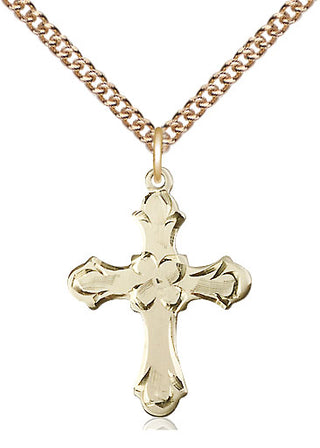 14kt Gold Filled Cross Medal Catholic Jewelry Engraved Catholic Saint Jewelry