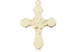 14kt Gold Filled Cross Medal Engraved Catholic Saint Jewelry