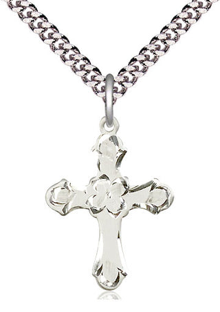 Sterling Silver Cross Medal Catholic Jewelry Engraved Catholic Saint Jewelry
