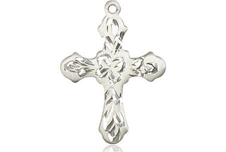 Sterling Silver Cross Medal Engraved Catholic Saint Jewelry