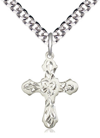 Sterling Silver Cross Medal Catholic Jewelry Engraved Catholic Saint Jewelry