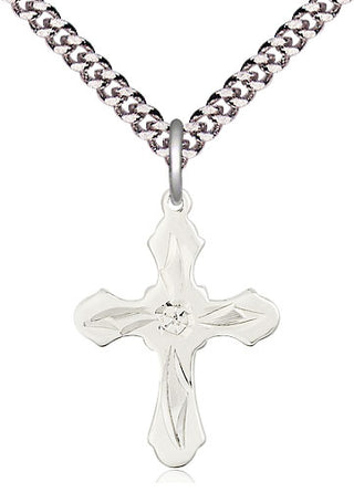 Sterling Silver Cross Medal Catholic Jewelry Engraved Catholic Saint Jewelry