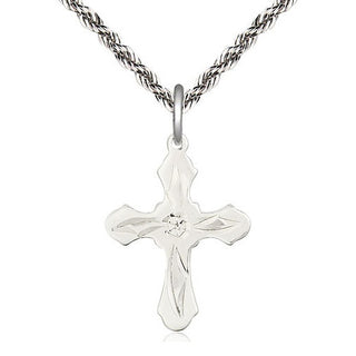 Sterling Silver Cross Medal Catholic Jewelry Engraved Catholic Saint Jewelry