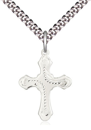 Sterling Silver Cross Medal Catholic Jewelry Engraved Catholic Saint Jewelry