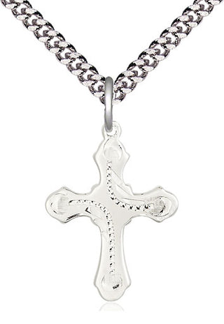 Sterling Silver Cross Medal Catholic Jewelry Engraved Catholic Saint Jewelry