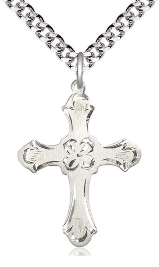 Sterling Silver Cross Medal Catholic Jewelry Engraved Catholic Saint Jewelry