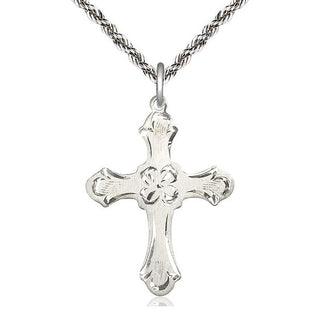 Sterling Silver Cross Medal Catholic Jewelry Engraved Catholic Saint Jewelry