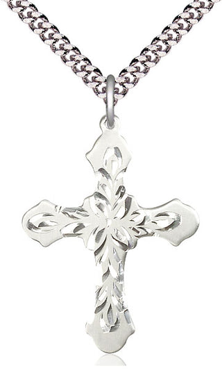Sterling Silver Cross Medal Catholic Jewelry Engraved Catholic Saint Jewelry