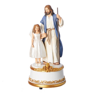 7.5-Inch Jesus With Girl Musical Communion With U