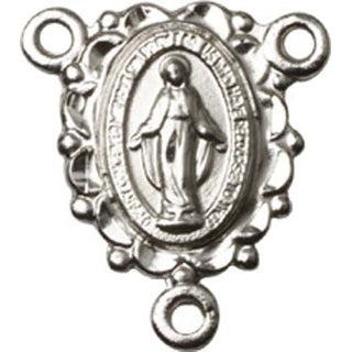 Silver Plate Miraculous Rosary Center Rosary Center