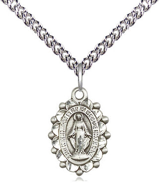Sterling Silver Miraculous Medal Religious and Catholic Jewelry