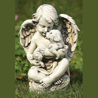 12" Cherub With Puppy