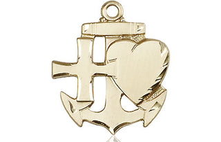 14kt Gold Filled Faith, Hope & Charity Medal