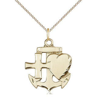 14kt Gold Faith, Hope & Charity Medal