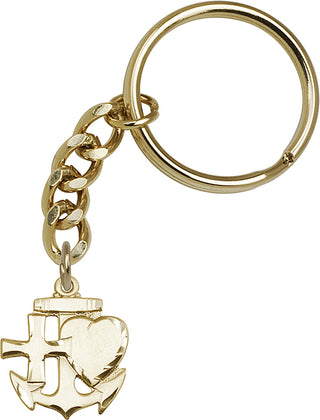 Gold Oxide Faith, Hope & Charity Keychain