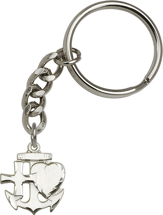 Silver Oxide Faith, Hope & Charity Keychain