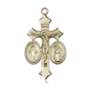 14kt Gold Filled Jesus, Mary, Our Lady of La Salette Medal