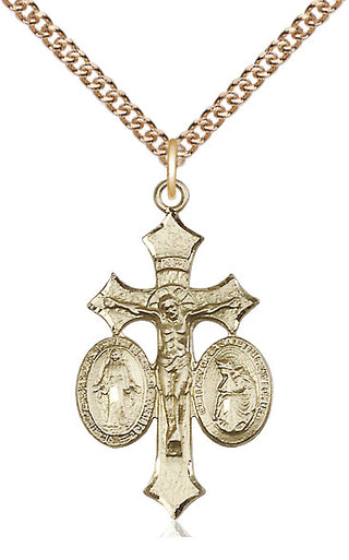 14kt Gold Jesus, Mary, Our Lady of La Salette Medal