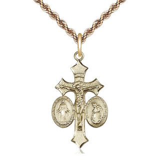 14kt Gold Jesus, Mary, Our Lady of La Salette Medal