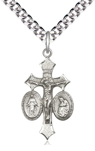 Sterling Silver Jesus, Mary, Our Lady of La Salette Medal Catholic Jewelry