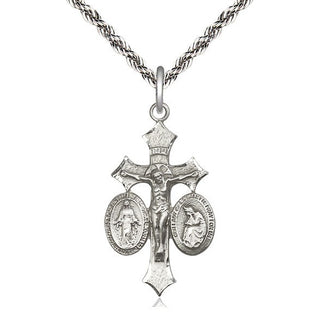 Sterling Silver Jesus, Mary, Our Lady of La Salette Medal Catholic Jewelry