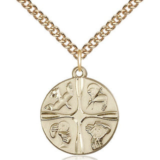 14kt Gold Filled Christian Life Medal Religious Jewelry