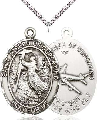 Sterling Silver Saint Joseph of Cupertino Medal Catholic Jewelry