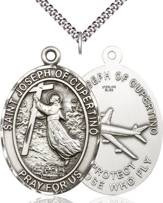 Sterling Silver Saint Joseph of Cupertino Medal Catholic Jewelry